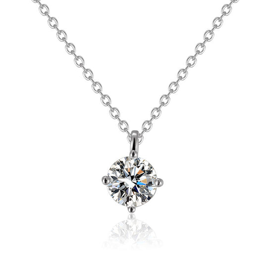 1-Carat Moissanite S925 Sterling Silver Necklace for Women - Fashion Jewelry