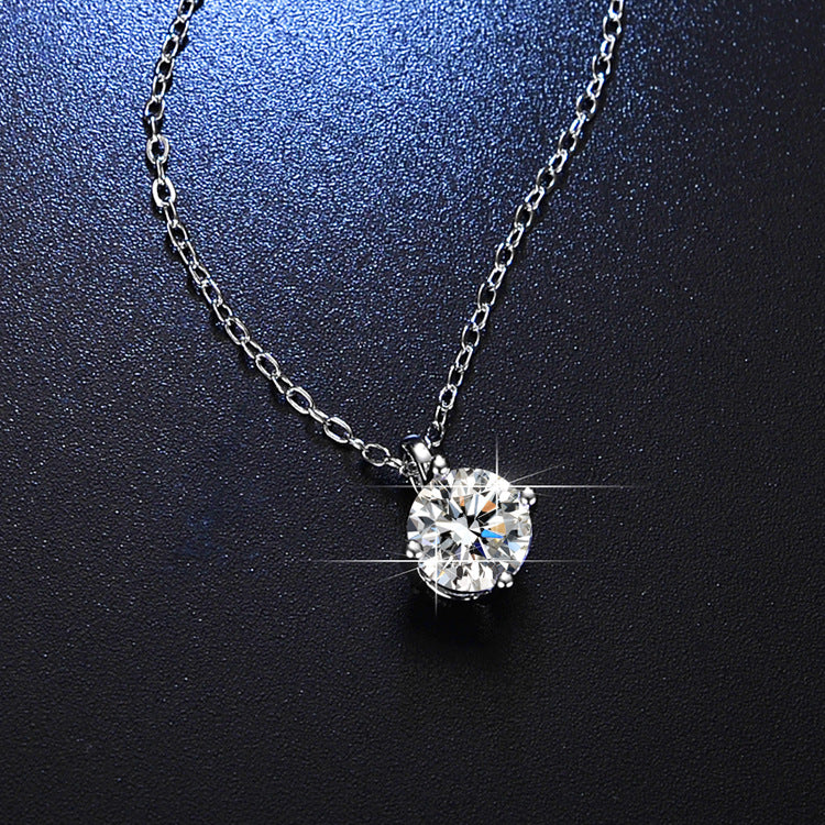 1-Carat Moissanite S925 Sterling Silver Necklace for Women - Fashion Jewelry