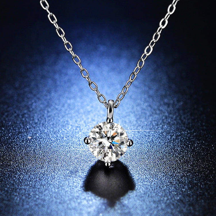 1-Carat Moissanite S925 Sterling Silver Necklace for Women - Fashion Jewelry