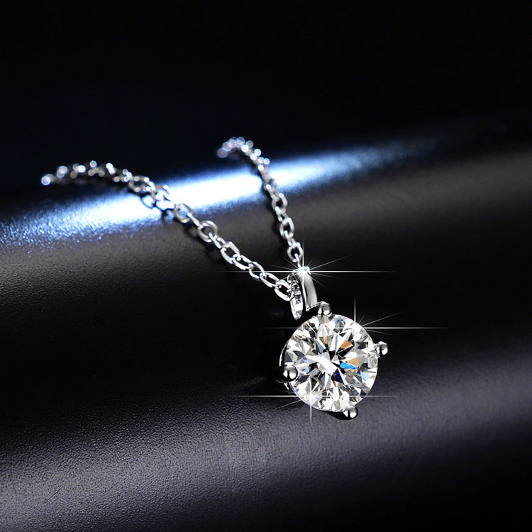 1-Carat Moissanite S925 Sterling Silver Necklace for Women - Fashion Jewelry