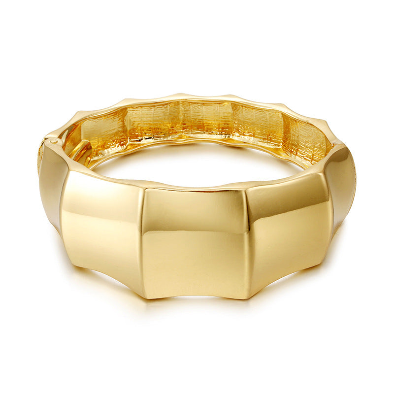 New Bold Electroplated Irregular Bangle – Statement Bracelet