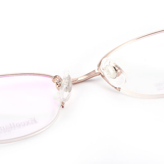 Ultra-Light Pure Titanium Eyeglass Frame for Women – Small Half-Rim B-Titanium Design